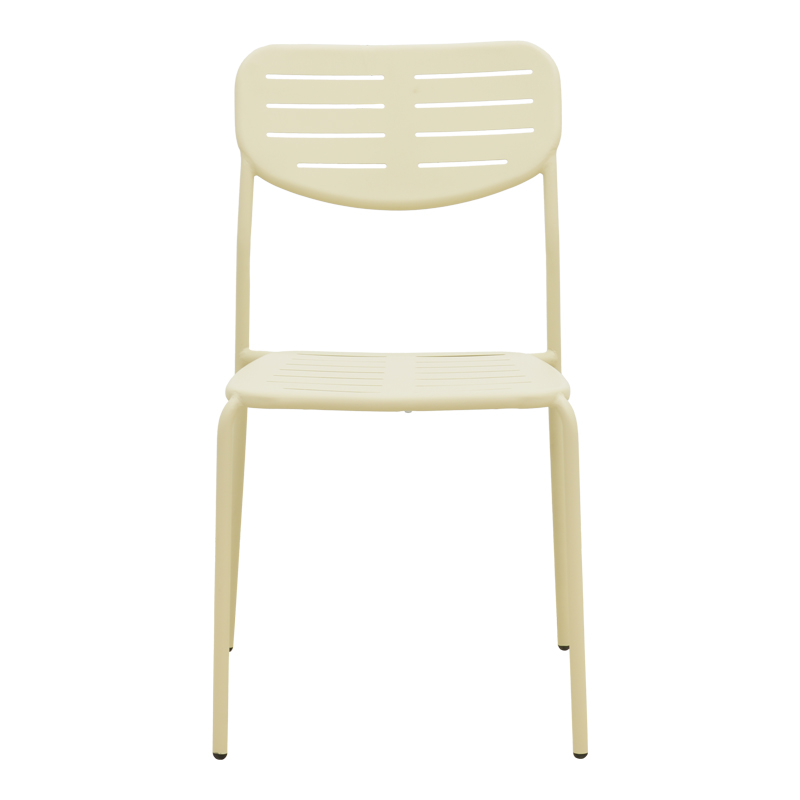 Καρέκλα Deraby pakoworld στοιβαζόμενη κρεμ μέταλλο 52.5x45.5x83εκ 5