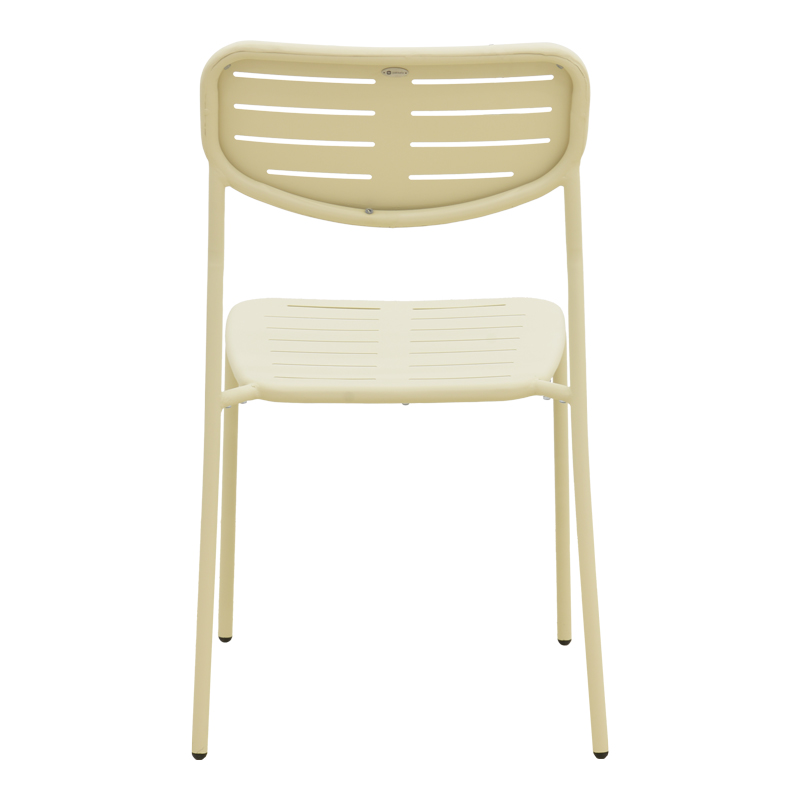 Καρέκλα Deraby pakoworld στοιβαζόμενη κρεμ μέταλλο 52.5x45.5x83εκ 6