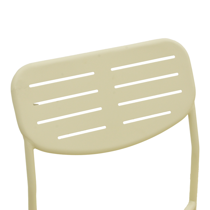 Καρέκλα Deraby pakoworld στοιβαζόμενη κρεμ μέταλλο 52.5x45.5x83εκ 7