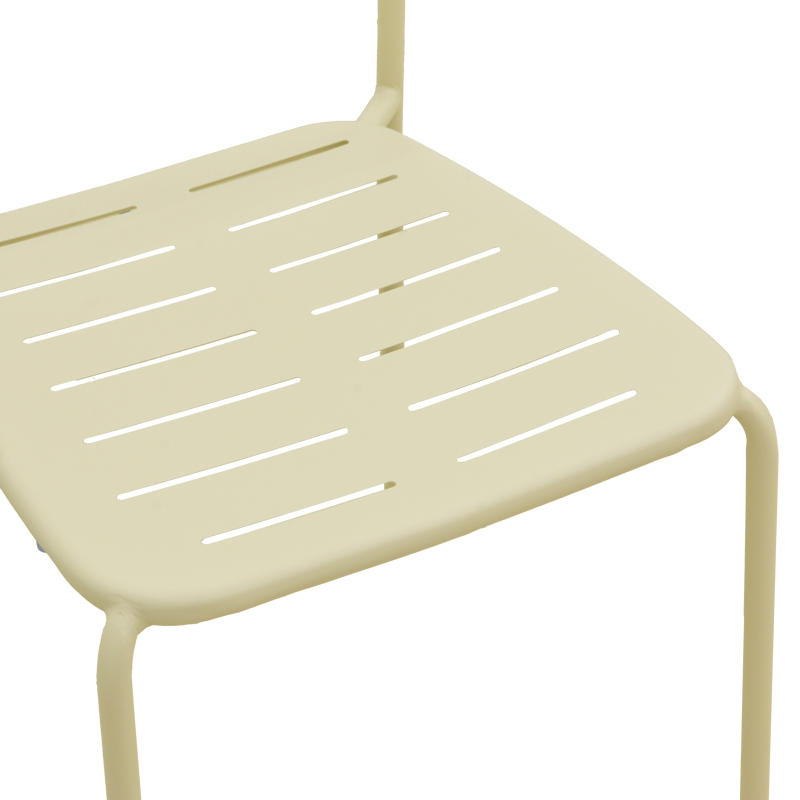 Καρέκλα Deraby pakoworld στοιβαζόμενη κρεμ μέταλλο 52.5x45.5x83εκ 8