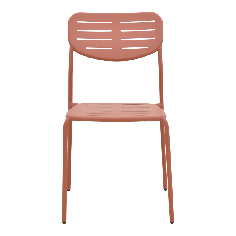 Καρέκλα Deraby pakoworld στοιβαζόμενη terracotta μέταλλο 52.5x45.5x83εκ 5