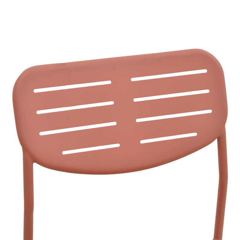 Καρέκλα Deraby pakoworld στοιβαζόμενη terracotta μέταλλο 52.5x45.5x83εκ 7