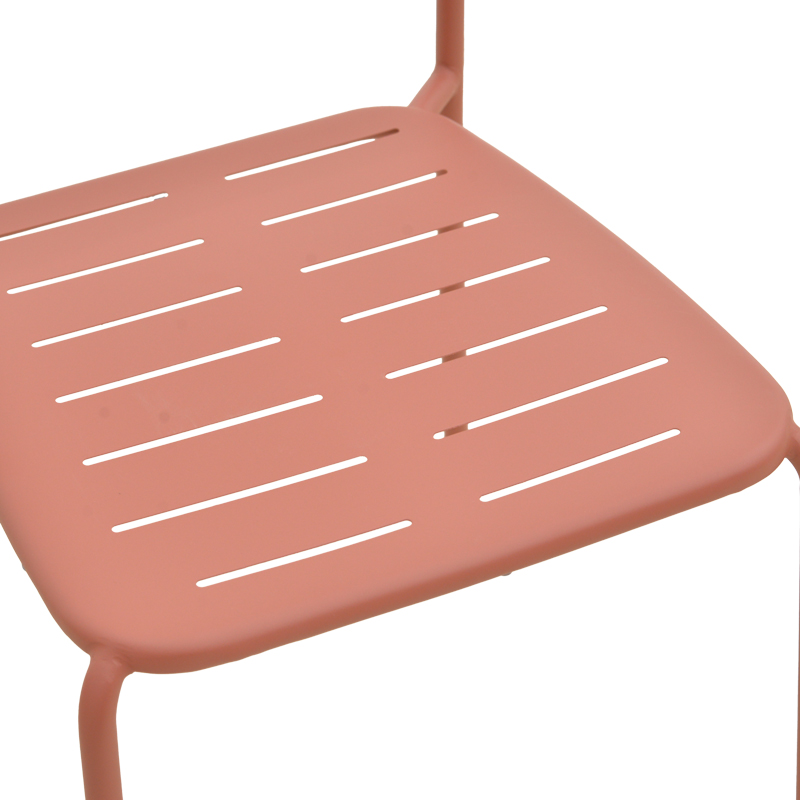 Καρέκλα Deraby pakoworld στοιβαζόμενη terracotta μέταλλο 52.5x45.5x83εκ 8