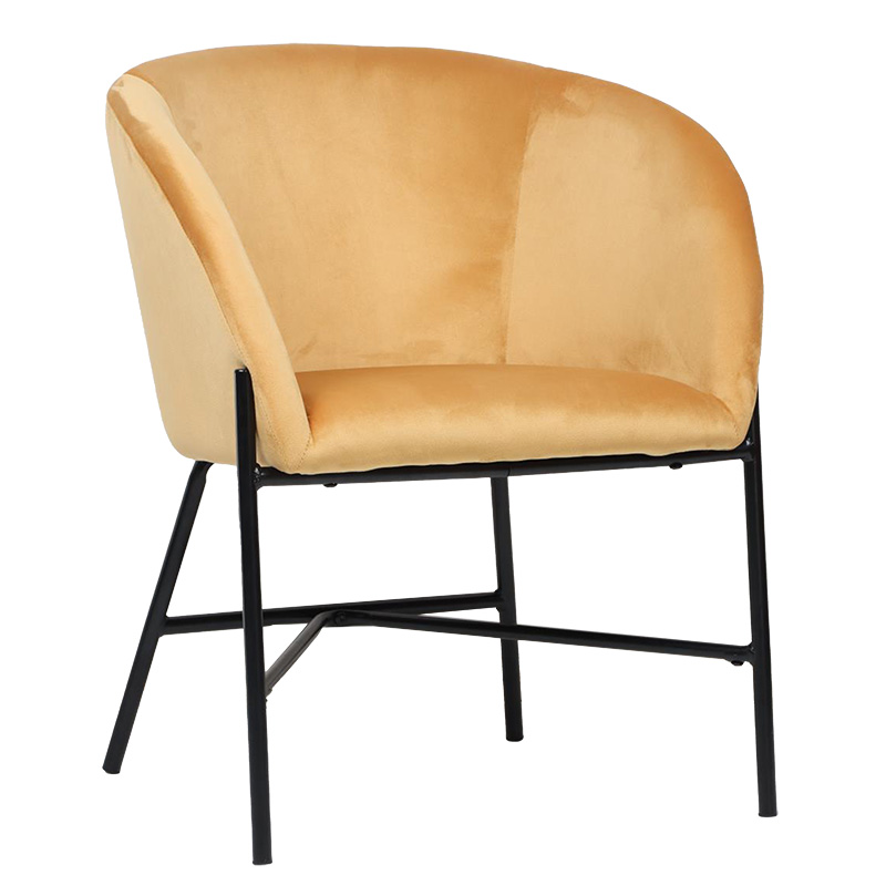 Πολυθρόνα Julia pakoworld βελούδο κίτρινο 61x57x74εκ 1