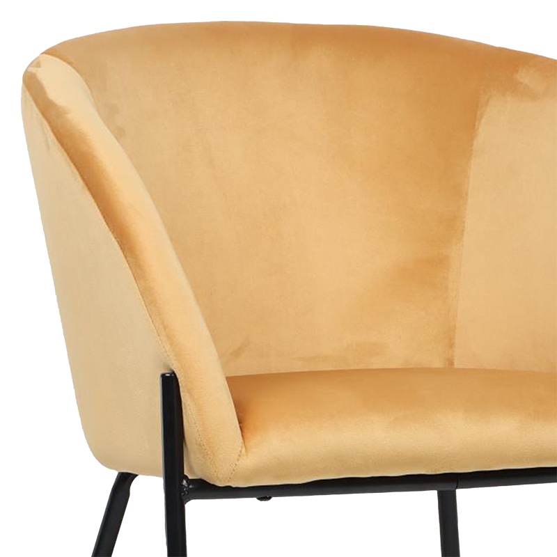 Πολυθρόνα Julia pakoworld βελούδο κίτρινο 61x57x74εκ 5