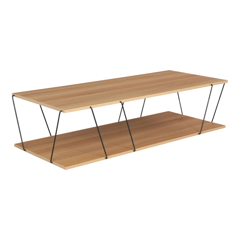 Τραπέζι σαλονιού Tars pakoworld sonoma-μαύρο 120x50x30εκ 1