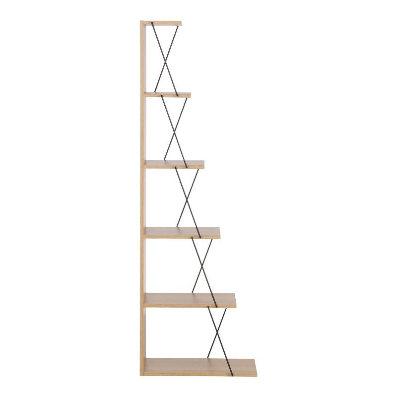 Βιβλιοθήκη mini Tars pakoworld sonoma-μαύρο 50x22x150εκ 3