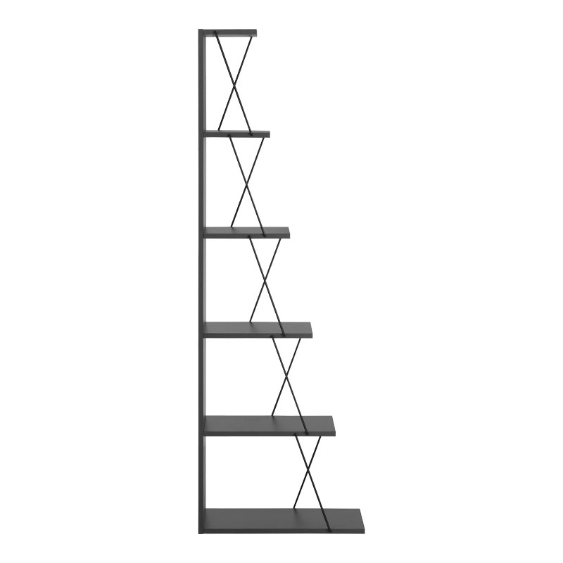 Βιβλιοθήκη mini Tars pakoworld ανθρακί-μαύρο 50x22x150εκ 3