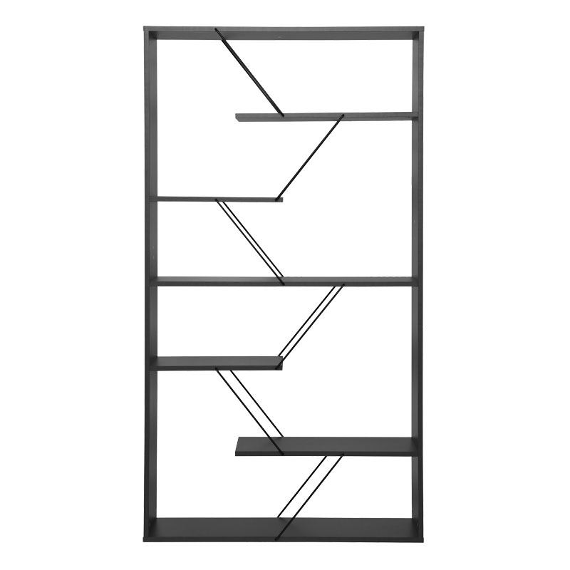 Βιβλιοθήκη Tars pakoworld ανθρακί-μαύρο 84x24x157εκ 3