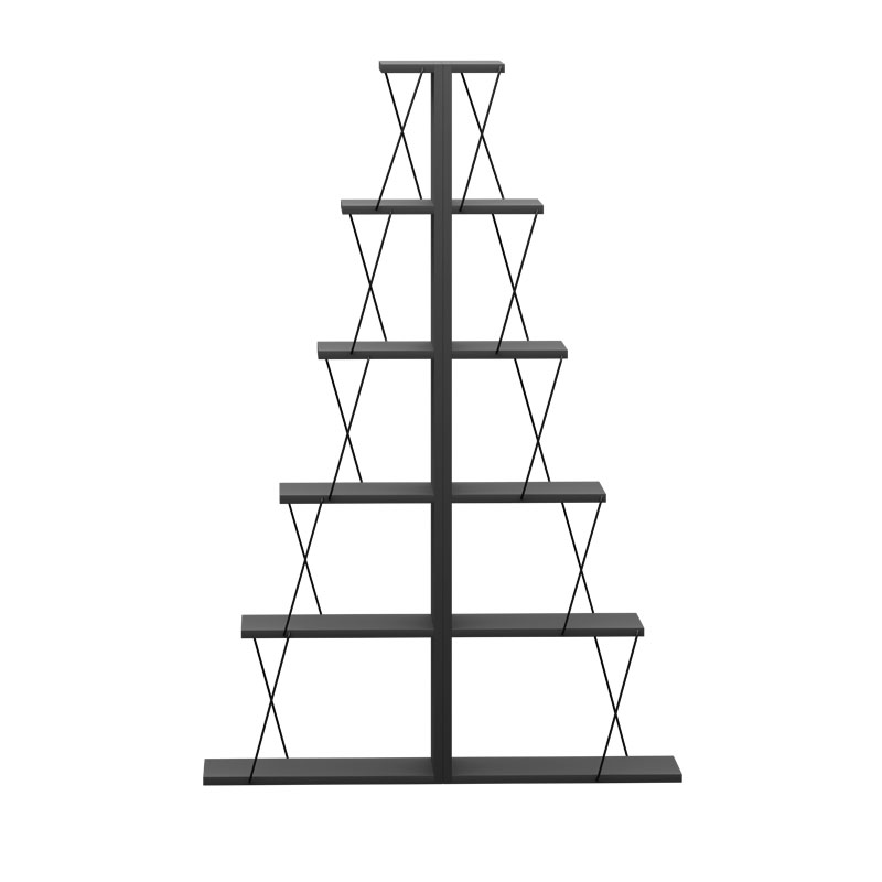 Βιβλιοθήκη mini Tars pakoworld ανθρακί-μαύρο 100x22x150εκ 3