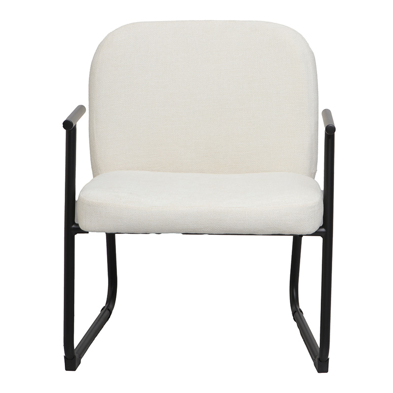 Πολυθρόνα Vindor pakoworld ύφασμα σε κρεμ απόχρωση με μαύρο μεταλλικό πόδι 65x68.5x79.5εκ 4