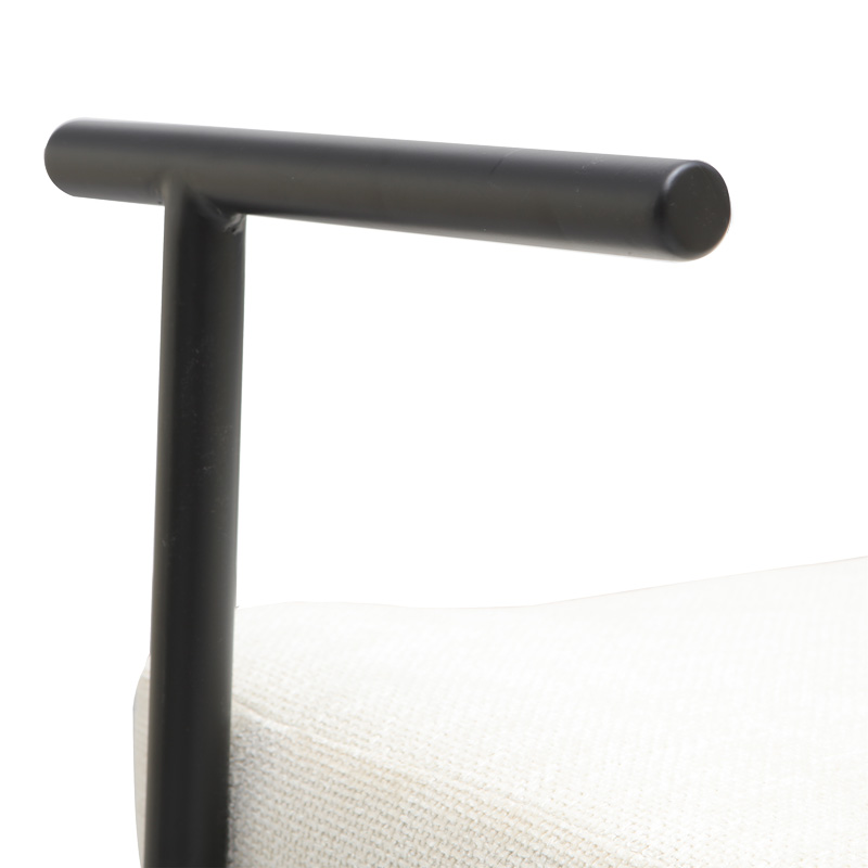 Πολυθρόνα Vindor pakoworld ύφασμα σε κρεμ απόχρωση με μαύρο μεταλλικό πόδι 65x68.5x79.5εκ 6