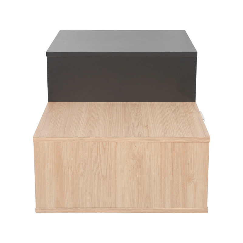 Τραπέζι σαλονιού Vople pakoworld σε φυσική με ανθρακί απόχρωση 90x50x40εκ 4