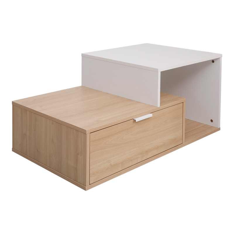 Τραπέζι σαλονιού Vople pakoworld σε φυσική-λευκή απόχρωση 90x50x40εκ 2