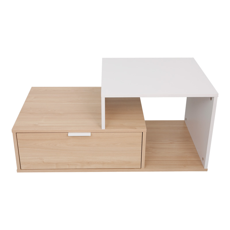 Τραπέζι σαλονιού Vople pakoworld σε φυσική-λευκή απόχρωση 90x50x40εκ 3