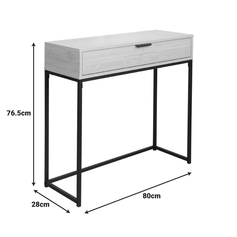 Κονσόλα Joumpa pakoworld με συρτάρι σε φυσική απόχρωση με μαύρο μέταλλο 76,5x28x80εκ 5