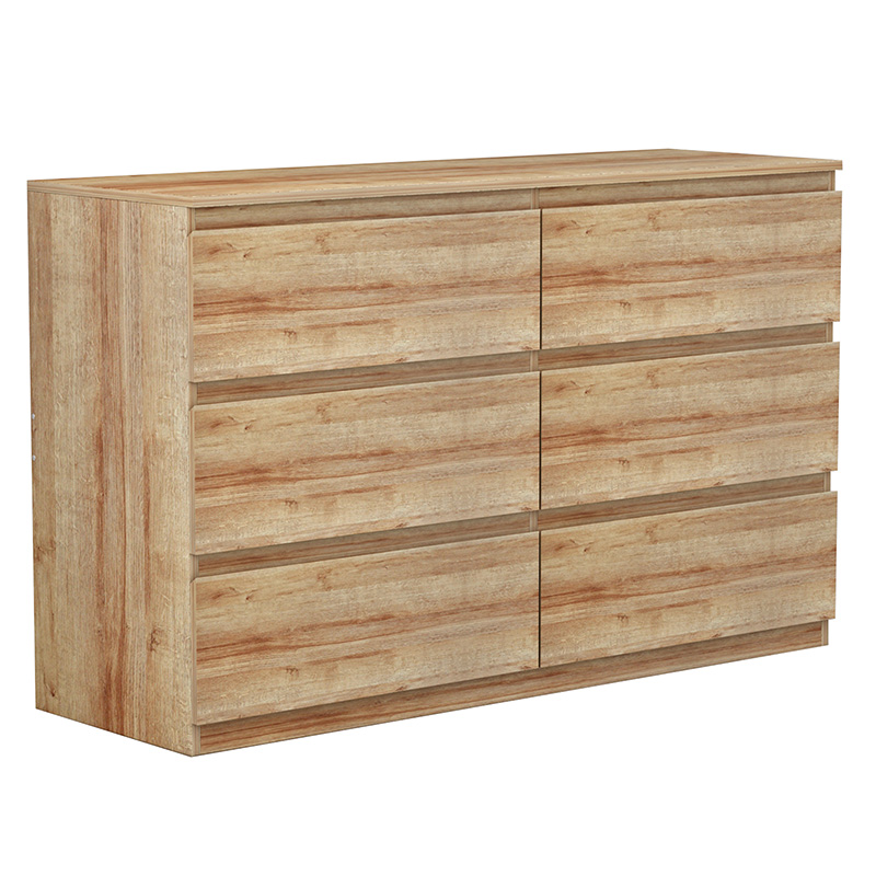 Συρταριέρα Cindy pakoworld 6 συρταριών φυσικό 120x40x75εκ 1