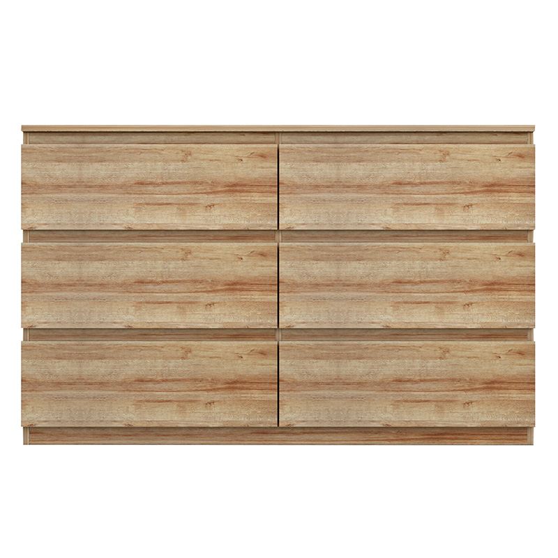 Συρταριέρα Cindy pakoworld 6 συρταριών φυσικό 120x40x75εκ 2