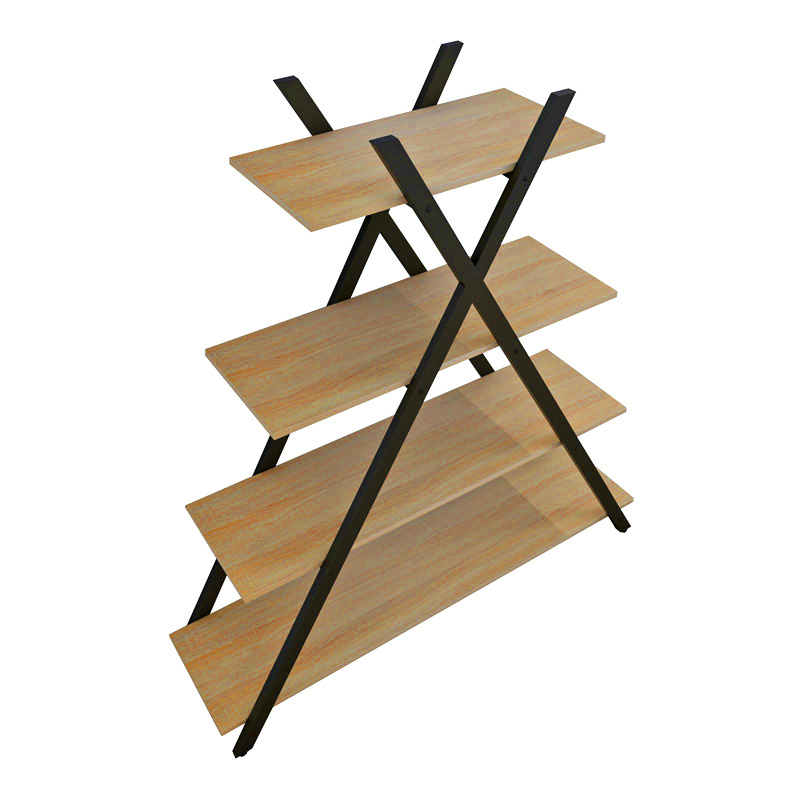 Βιβλιοθήκη Tree pakoworld μαύρο-φυσικό 120x33x135εκ 4