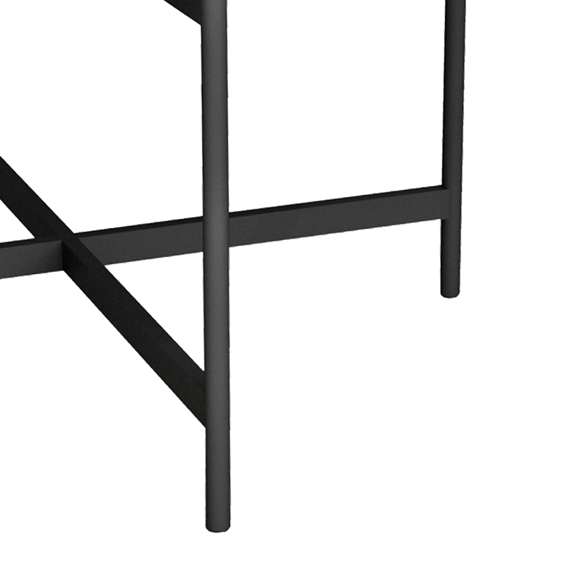 Τραπεζάκι σαλονιού Aisle pakoworld μελαμίνης μαύρο μαρμάρου-μαύρο μέταλλο Φ80x45εκ 6