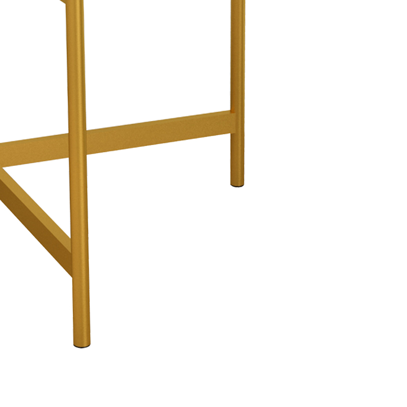 Τραπεζάκι σαλονιού Aisle pakoworld μελαμίνης λευκό μαρμάρου-χρυσό μέταλλο Φ80x45εκ 6