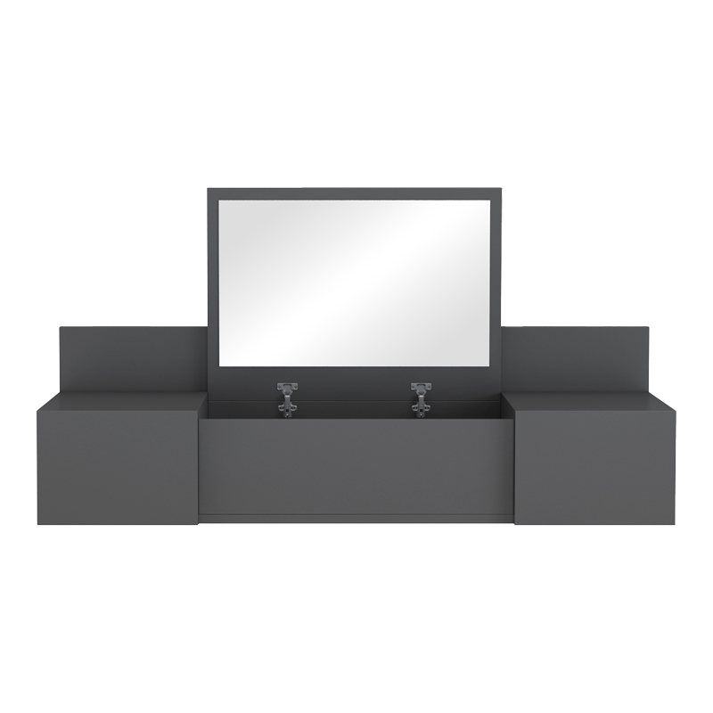 Τουαλέτα κρεβατοκάμαρας Paltar pakoworld επιτοίχια με καθρέπτη σε ανθρακί απόχρωση 100x39.1x33εκ 2