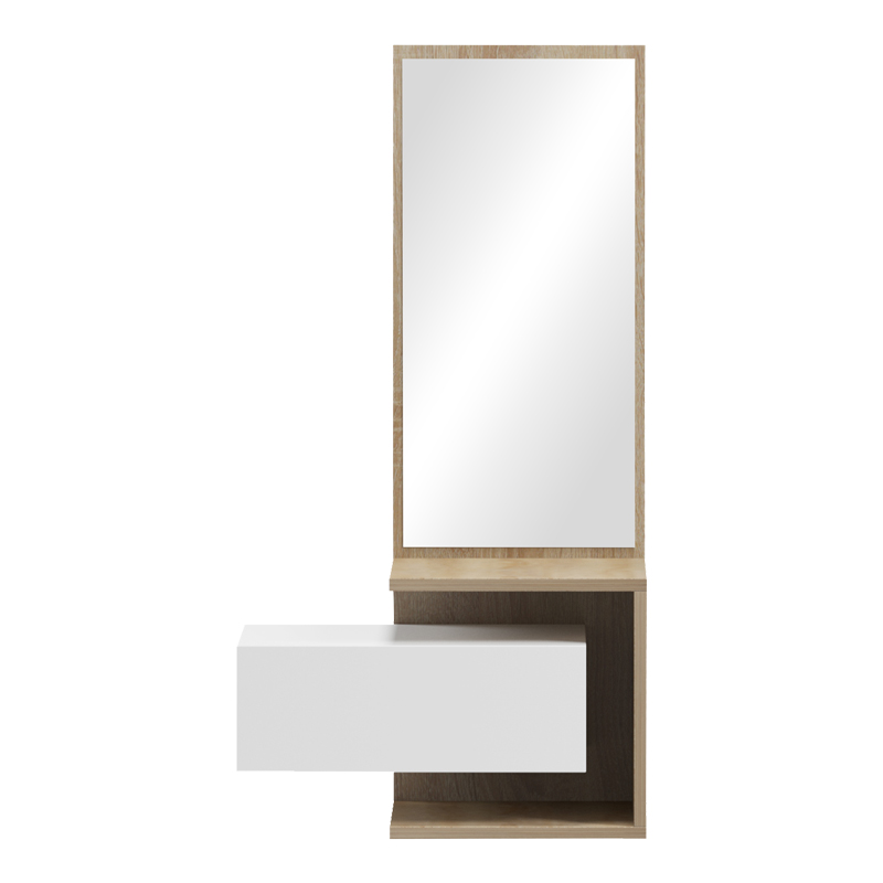 Έπιπλο εισόδου Kendi pakoworld επιτοίχιο με καθρέπτη σε λευκό-sonoma απόχρωση 49.1x31.3x90εκ 4