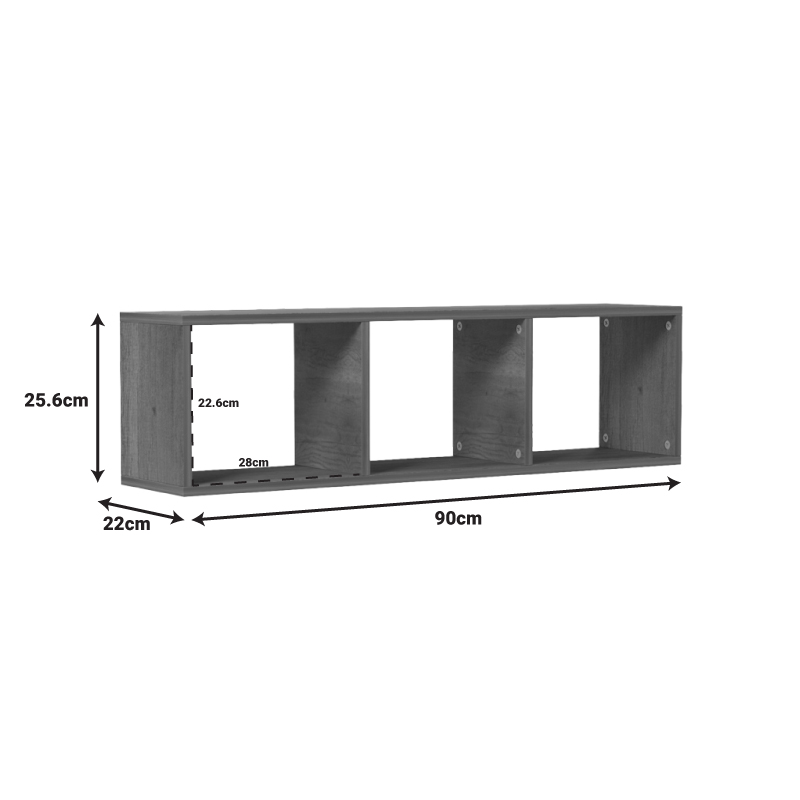Ραφιέρα τοίχου Mikoro pakoworld σε φυσική απόχρωση 90x22x25.6εκ 4