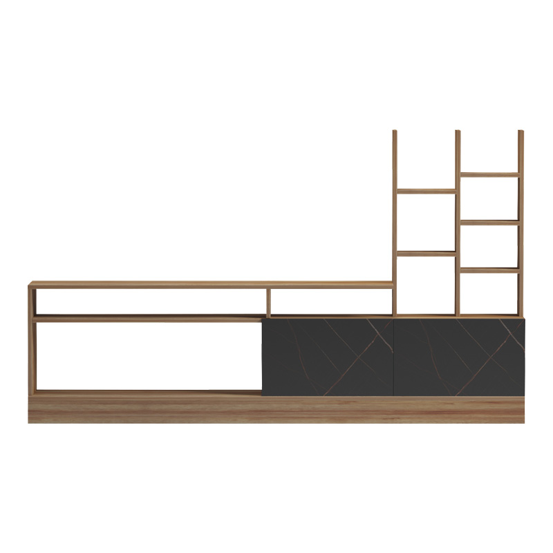 Σύνθετο σαλονιού Seruno pakoworld oak - μαύρο μαρμάρου 170x25x100εκ 4