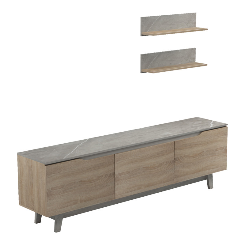 Σύνθετο σαλονιού Kasia pakoworld μπεζ μαρμάρου-sonoma 180x35x48.5εκ 3