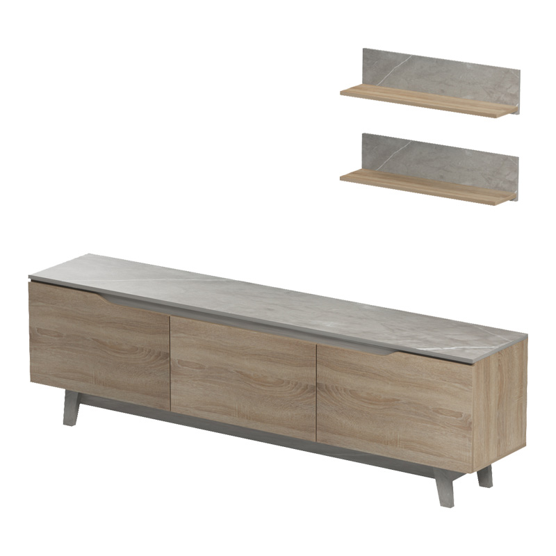 Σύνθετο σαλονιού Kasia pakoworld μπεζ μαρμάρου-sonoma 180x35x48.5εκ 4