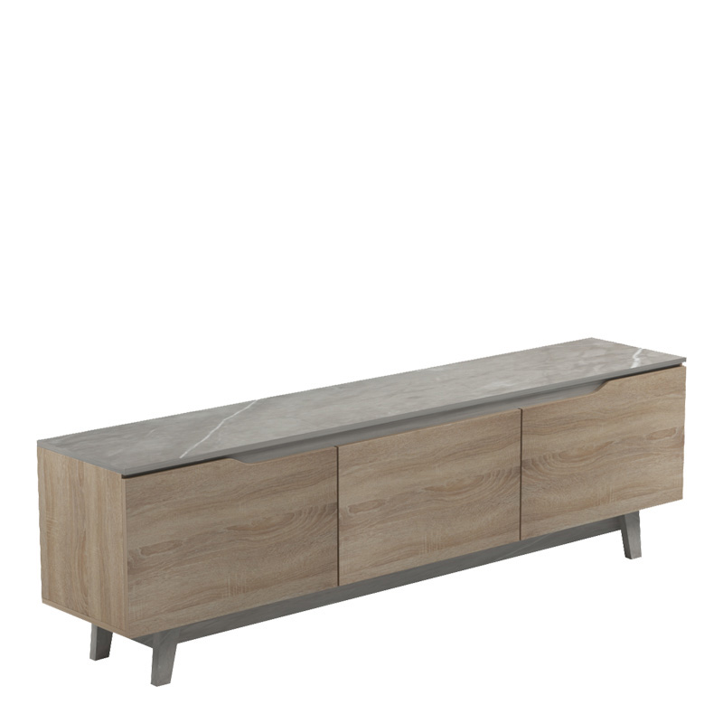 Έπιπλο τηλεόρασης Kasandra pakoworld μπεζ μαρμάρου-sonoma 180x35x48.5εκ 3