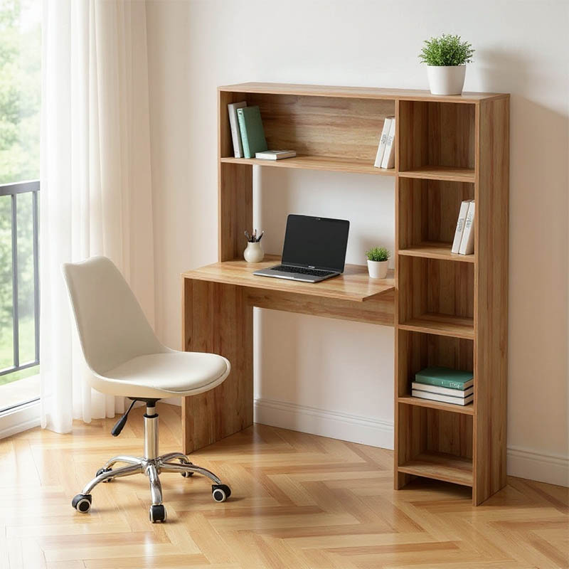 Γραφείο με βιβλιοθήκη Janson pakoworld oak 113.2x40x141.8εκ 1