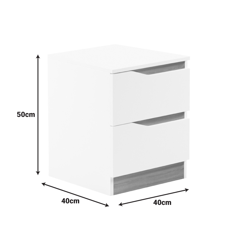Κομοδίνο Verena pakoworld σε λευκή-sonoma απόχρωση 40x40x50εκ 5