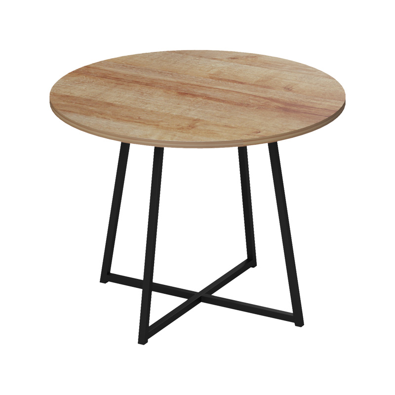 Τραπέζι Sarah Ι pakoworld oak- μαύρα μεταλλικά πόδια Φ100x76εκ 3