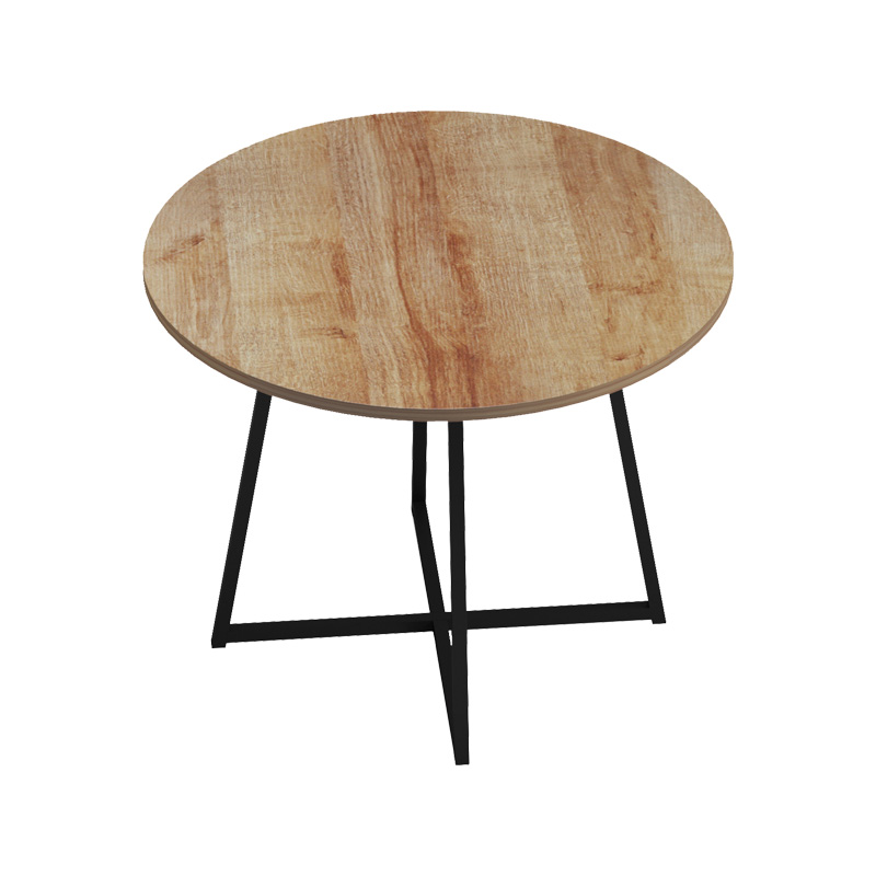 Τραπέζι Sarah Ι pakoworld oak- μαύρα μεταλλικά πόδια Φ100x76εκ 4
