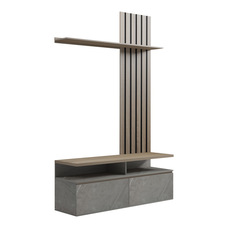 Σύνθετο σαλονιού Perlento pakoworld σε μπεζ μαρμάρου με sonoma απόχρωση 140x41x219.5εκ 3