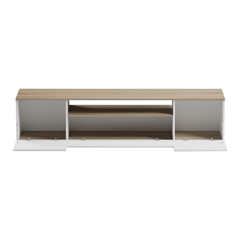 Έπιπλο τηλεόρασης Winey pakoworld σε sonoma-λευκή απόχρωση 180x44.5x44.5εκ 2