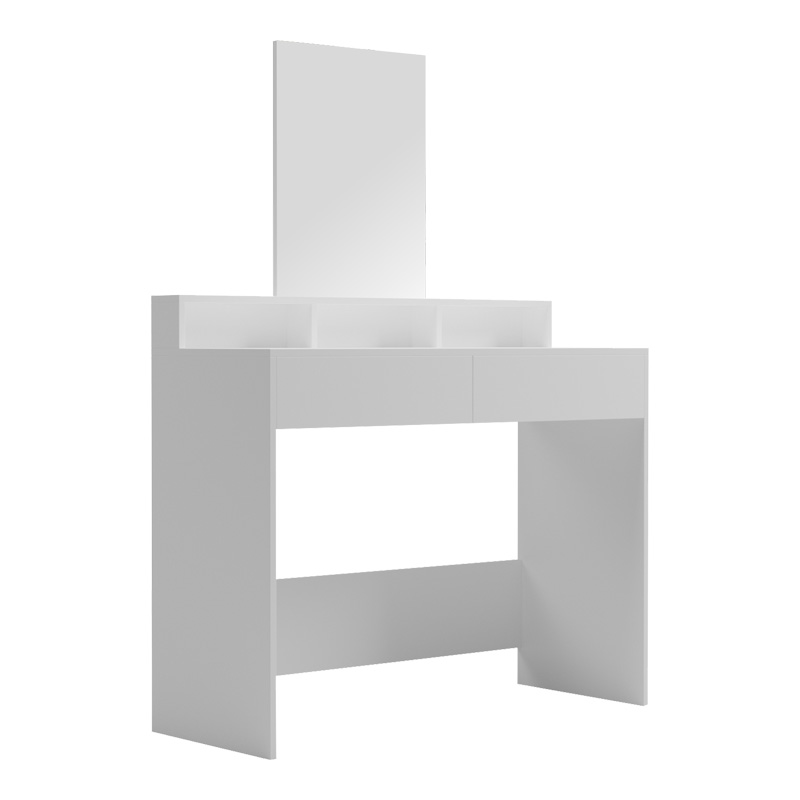 Τουαλέτα κρεβατοκάμαρας Frentsel pakoworld με καθρέπτη σε λευκή απόχρωση 100x40x140εκ 1