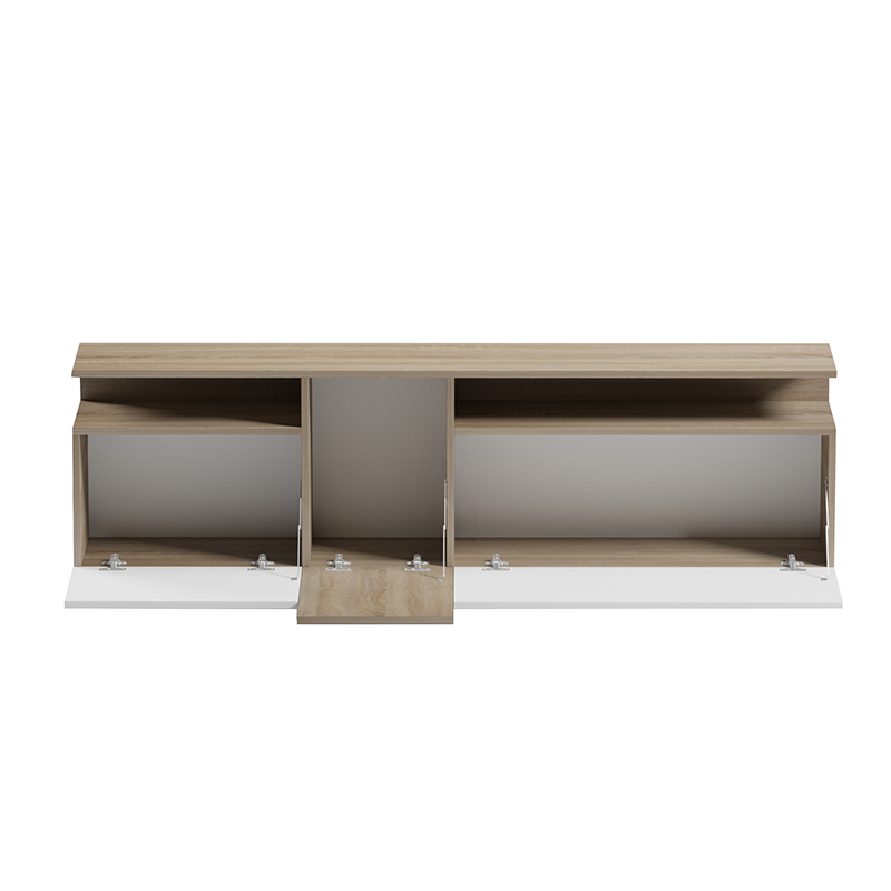 Έπιπλο τηλεόρασης Vendora pakoworld σε sonoma-λευκή απόχρωση 150x29.5x46.3εκ 2