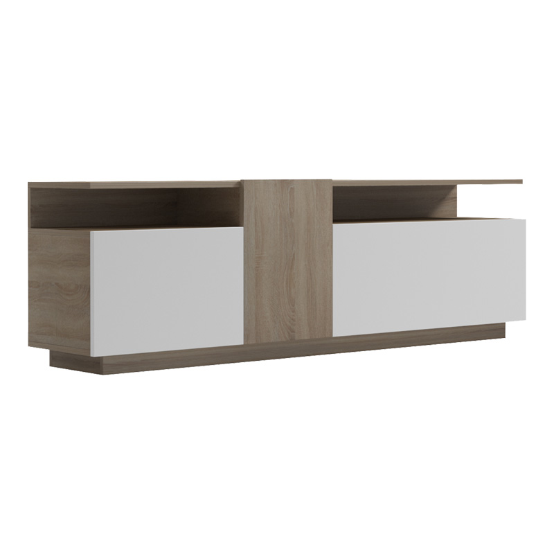 Έπιπλο τηλεόρασης Vendora pakoworld σε sonoma-λευκή απόχρωση 150x29.5x46.3εκ 3