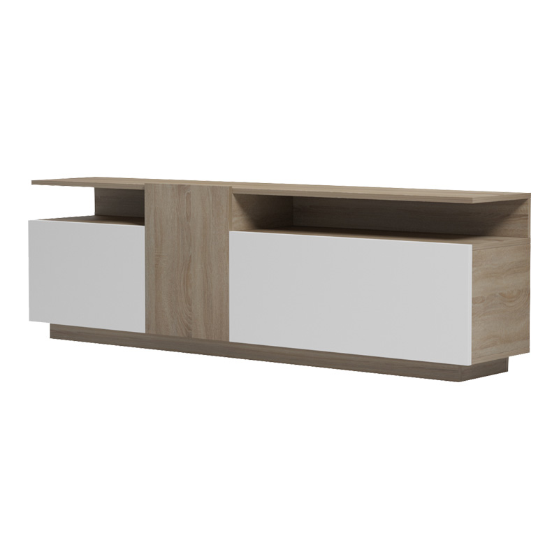 Έπιπλο τηλεόρασης Vendora pakoworld σε sonoma-λευκή απόχρωση 150x29.5x46.3εκ 5