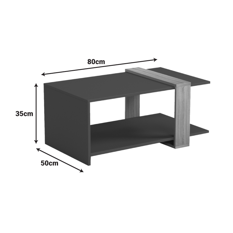 Τραπέζι σαλονιού Masasi pakoworld ανθρακί - sonoma 80x50x35εκ 6