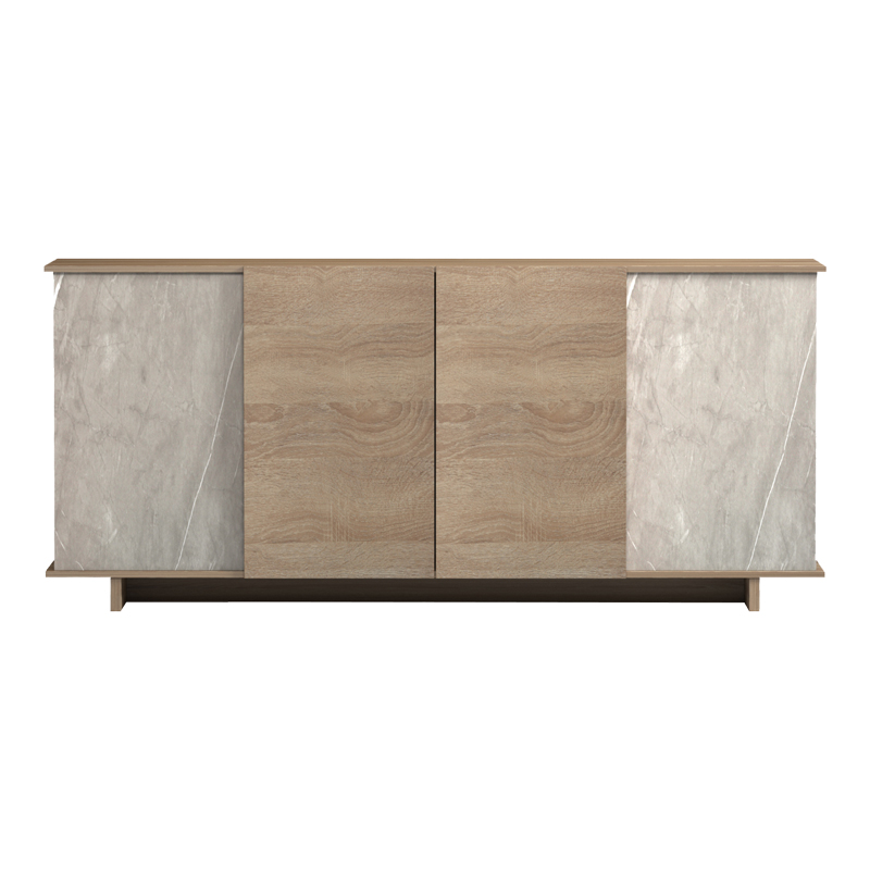 Μπουφές Zafore pakoworld sonoma - γκρι μπεζ όψη μαρμάρου 180x45x80εκ 4