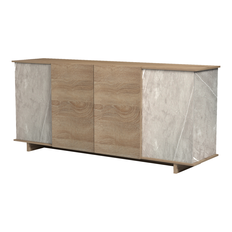 Μπουφές Zafore pakoworld sonoma - γκρι μπεζ όψη μαρμάρου 180x45x80εκ 5