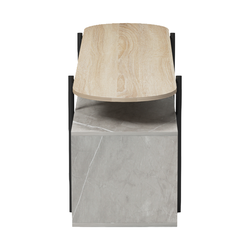 Έπιπλο τηλεόρασης Medousa pakoworld sonoma- γκρι μπεζ όψη μαρμάρου 160x35.5x50εκ 7