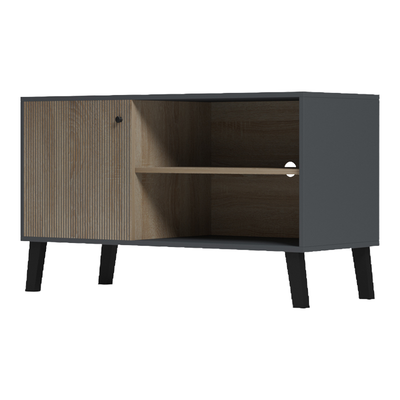 Έπιπλο τηλεόρασης Tuscany pakoworld sonoma-ανθρακί 100x40x51εκ 4