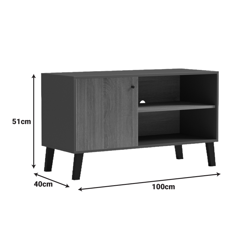 Έπιπλο τηλεόρασης Tuscany pakoworld sonoma-ανθρακί 100x40x51εκ 8