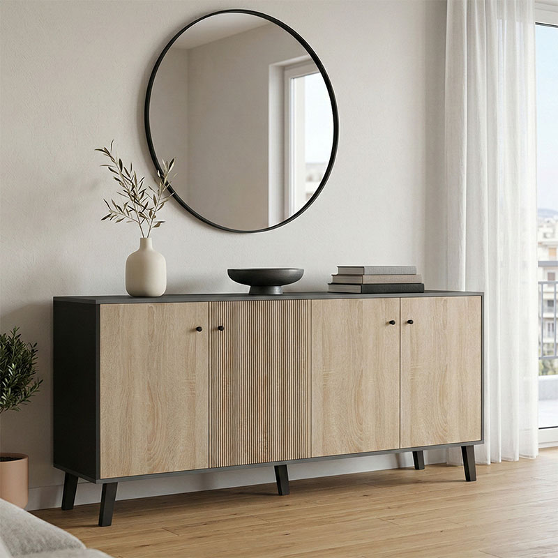 Μπουφές Tuscany pakoworld sonoma-ανθρακί 180x40x78.6εκ 1