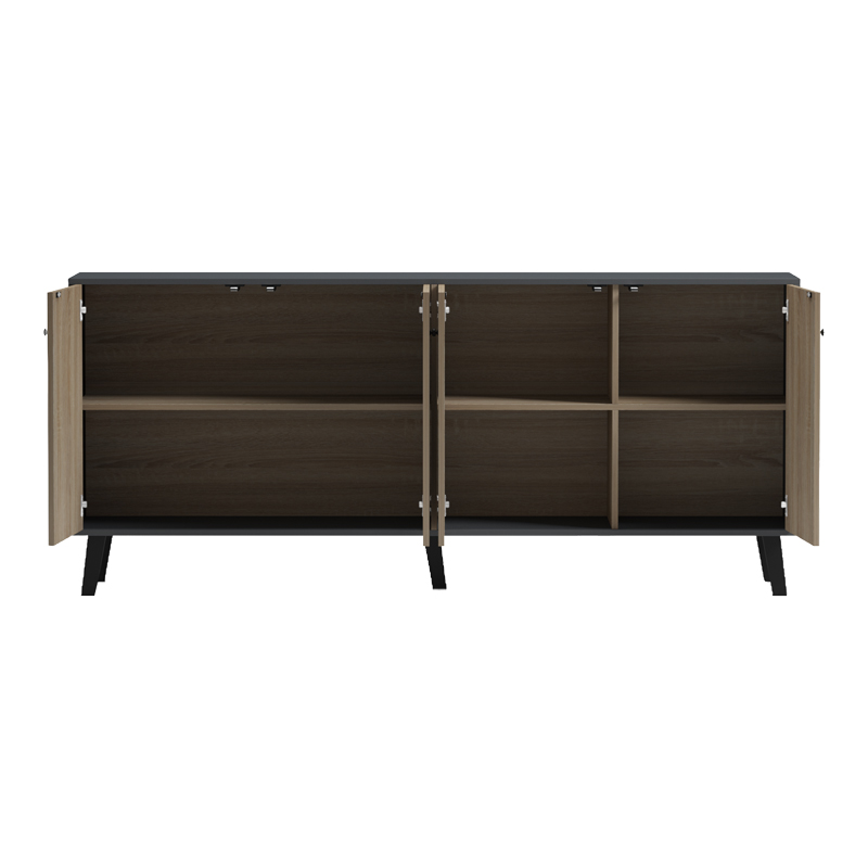 Μπουφές Tuscany pakoworld sonoma-ανθρακί 180x40x78.6εκ 2